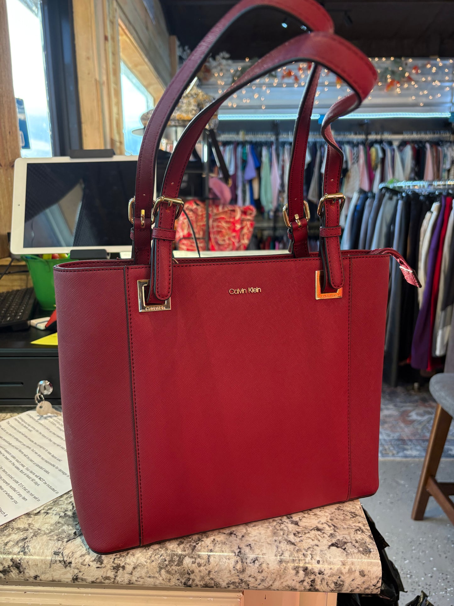 Calvin Klein Red Tote