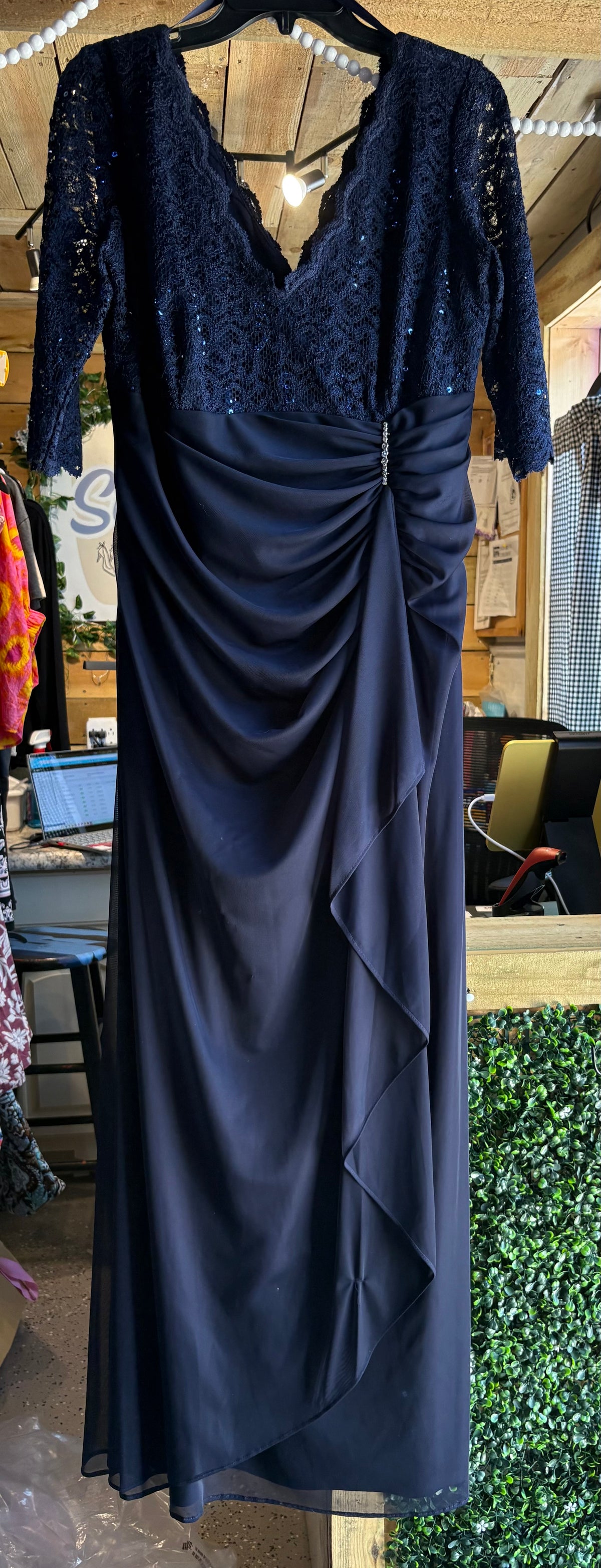 DRESS EVENING NAVY B&A SZ 14