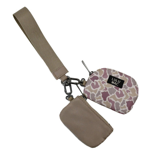 DP-8162 Camo/Beige Lulu Mac Double Pouch Wristlets