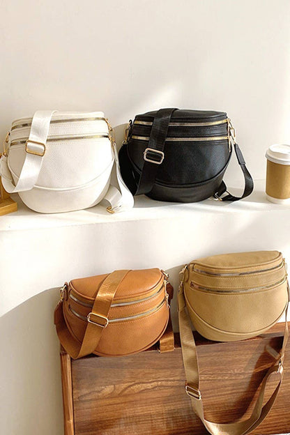 Vegan Leather Multi Pocket Crossbody Bag