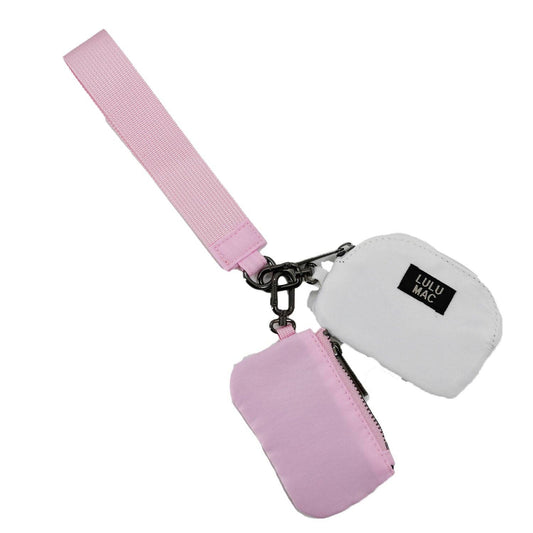 DP-8162 Pink/White Lulu Mac Double Pouch Wristlets