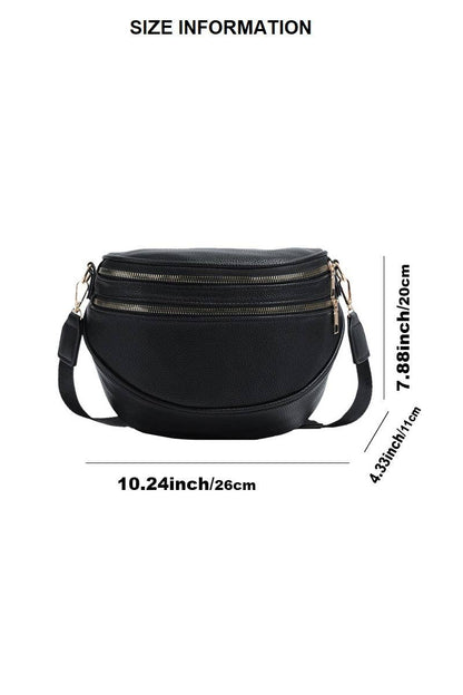 Vegan Leather Multi Pocket Crossbody Bag